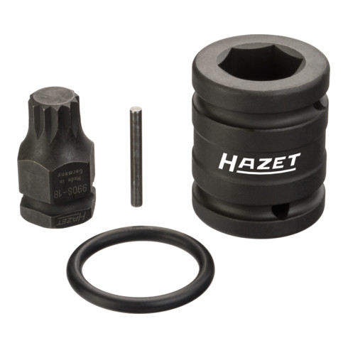 HAZET Schlag-, Maschinenschrauber Steckschlüsseleinsatz-Satz 2549-18/4 Vierkant hohl 20 mm (3/4 Zoll) Innen Vielzahn Profil XZN M18 Anzahl Werkzeuge: 4