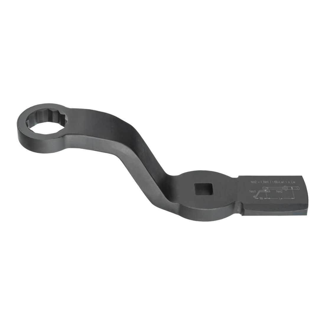 HAZET Schlag-Ringschlüssel (Doppel-6kt.) mit 2 Schlagflächen 2872FS-24 ∙ Vierkant hohl 12,5 mm (1/2 Zoll) ∙ Außen-Doppel-Sechskant Profil ∙ 24