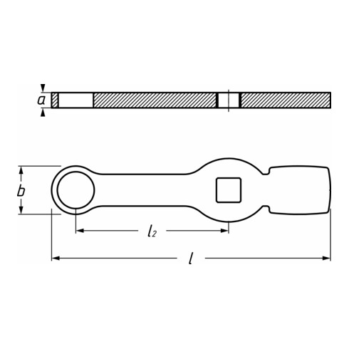 HAZET Schlag-Ringschlüssel (Doppel-6kt.) mit 2 Schlagflächen 4937-19 ∙ Vierkant hohl 20 mm (3/4 Zoll) ∙ Außen-Doppel-Sechskant Profil ∙ 19
