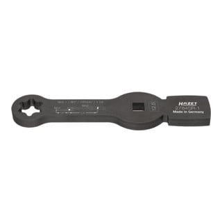 HAZET Schlag-Ringschlüssel (Doppelsechskant) mit 2 Schlagflächen 2784SR-1 Vierkant hohl 12,5 mm (1/2 Zoll) Rillenprofil