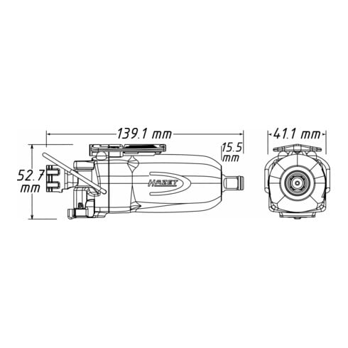 HAZET Schlagschraubendreher 9011T Lösemoment maximal: 108 Nm Vierkant massiv 10 mm (3/8 Zoll) Hochleistungs-Stift-Schlagwerk