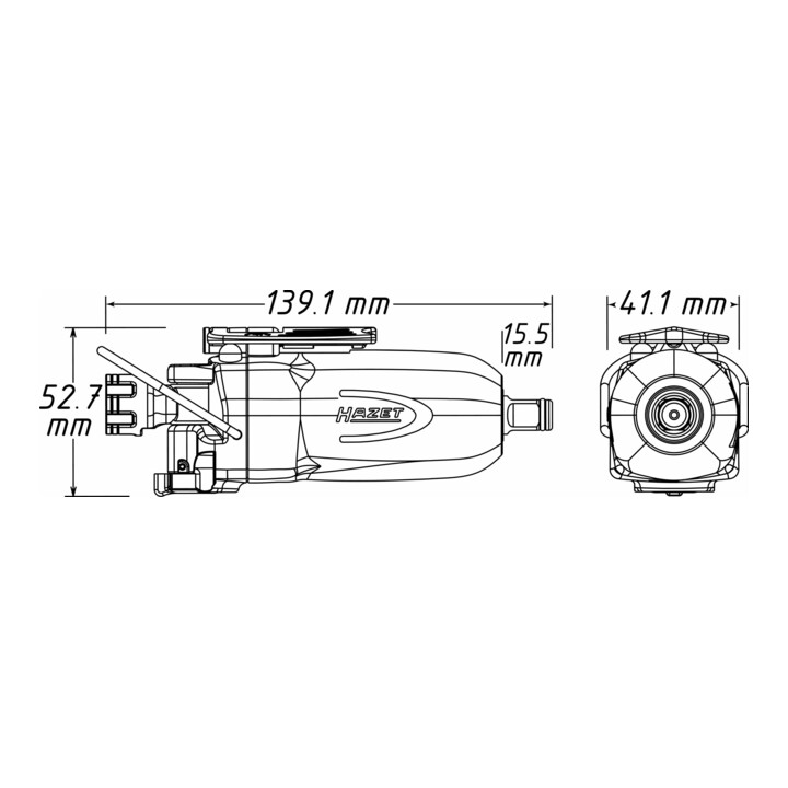 HAZET Schlagschraubendreher 9011T Lösemoment maximal: 108 Nm Vierkant massiv 10 mm (3/8 Zoll) Hochleistungs-Stift-Schlagwerk