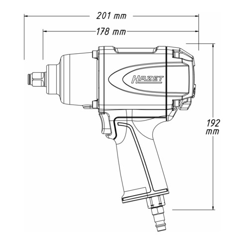 HAZET Schlagschrauber 9012SPC Lösemoment maximal: 850 Nm Vierkant massiv 12,5 mm (1/2 Zoll) Hochleistungs-Stift-Schlagwerk