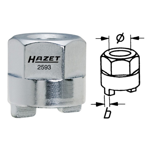 HAZET Schokdemper-tapsleutel 2593-4 ∙ 14.5 mm