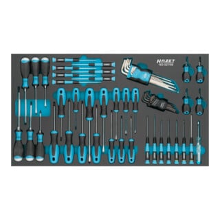 HAZET Schraubendreher-Satz 163-527/56 ∙ Schlitz Profil, Kreuzschlitz Profil PH, Innen TX Profil, Innen-Sechskant Profil ∙ Anzahl Werkzeuge: 56