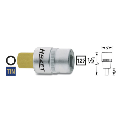 HAZET Steckschlüsseleinsatz 1/2" Innensechskant