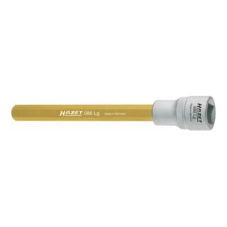 HAZET Schraubendreher-Steckschlüsseleinsatz 986LG-4 ∙ Vierkant hohl 12,5 mm (1/2 Zoll) ∙ Innen-Sechskant Profil ∙ 4 ∙ 4