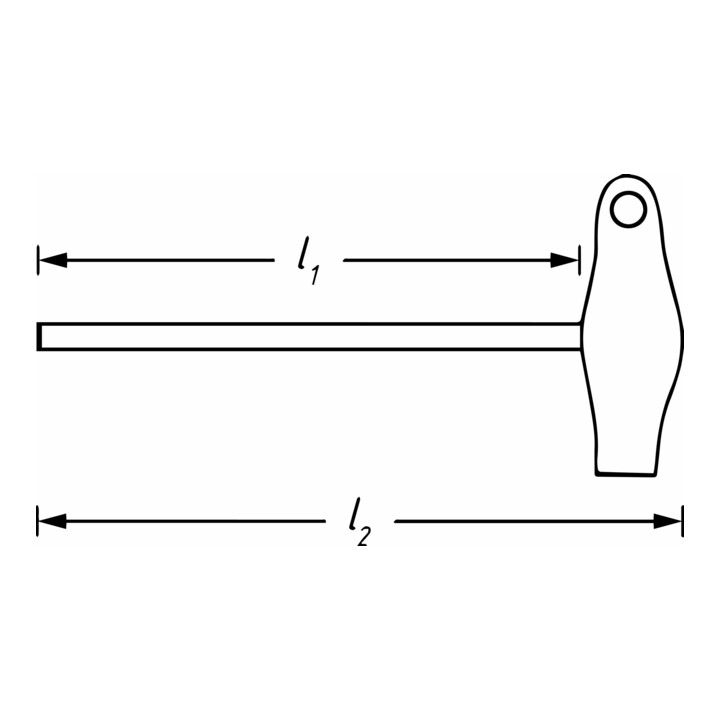 HAZET Schroevendraaier ∙ met T-greep 828-2 ∙ Binnen-zeskant-profiel ∙ 2 mm