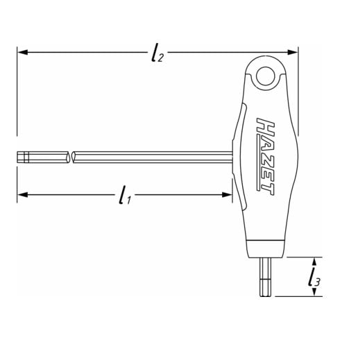 HAZET Schroevendraaier ∙ met T-greep 829KKT-T9 ∙ Binnen-TX-profiel ∙ T9