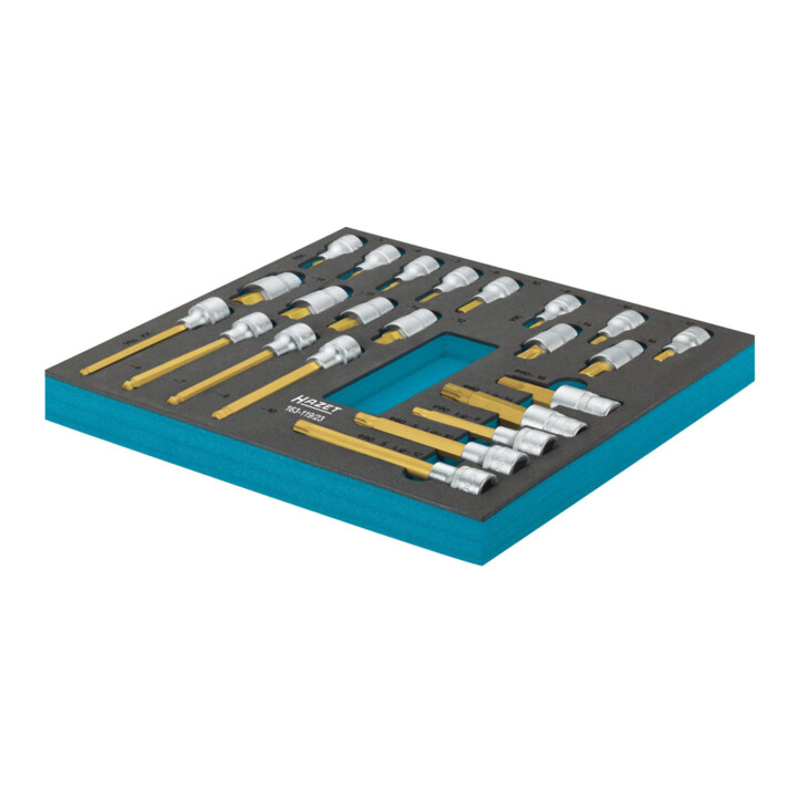 HAZET schroevendraaierset 163-119/23 vierkant hol 12,5 mm (1/2 inch) inwendig zeskantprofiel, inwendig multi-tandprofiel XZN Aantal gereedschappen: 23