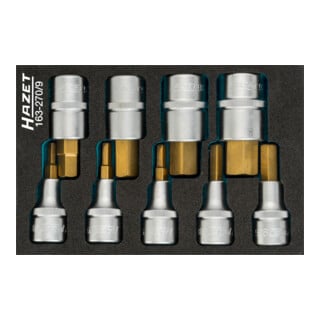 HAZET Schroevendraaierset 163-270/9 Vierkante holle 12,5 mm (1/2 inch) Binnenzeskant profiel 5 - 19 Aantal gereedschappen: 9