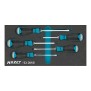 HAZET Schroevendraaierset ∙ met slagkap 163-264/5 ∙ Kruiskop profiel PH, Sleufprofiel ∙ 0,8 x 4,5 – 1,2 x 7 ∙ PH1 – PH2 ∙ Aantal gereedschappen: 5-1