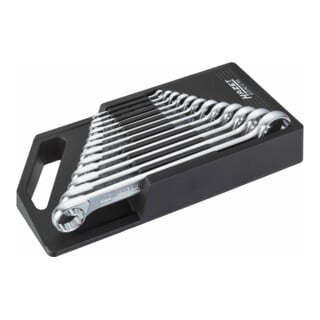 HAZET Serie di chiavi a doppio anello 610N/12RS, Profilo trazione doppio esagono esterno, 6 x 7 – 27 x 32