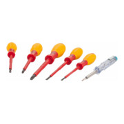 HAZET Serie di giraviti, con isolamento di protezione 810/6VDE, Profilo ad intaglio, Profilo intaglio a croce PH, 0,4 x 2,5 – 0,8 x 4, PH1 – PH2-2