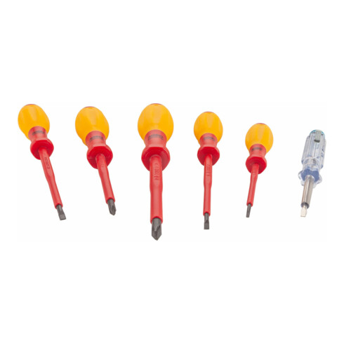 HAZET Serie di giraviti, con isolamento di protezione 810/6VDE, Profilo ad intaglio, Profilo intaglio a croce PH, 0,4 x 2,5 – 0,8 x 4, PH1 – PH2