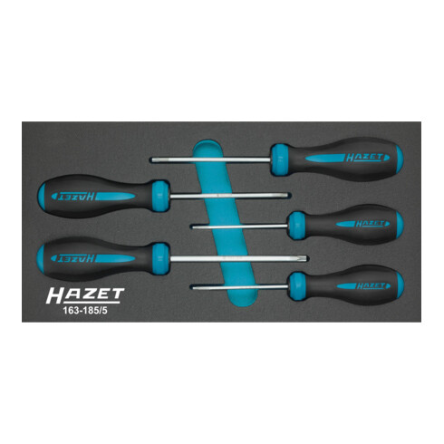 HAZET Serie di giraviti HEXAnamic® 163-185/5, Profilo TORX® Tamper Resistant, T10 H – T30 H