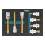 HAZET Serie di inserti chiave a bussola per giraviti 163-460/7, Attacco quadro, cavo, 10mm (3/8"), Profilo poligonale interno XZN, M5 – M10