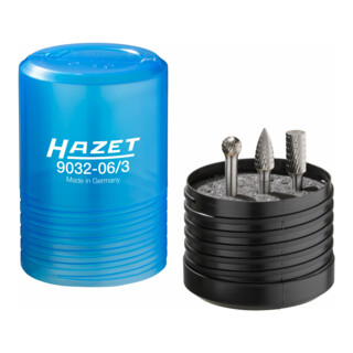 HAZET Serie di perni di fresatura in metallo duro, 6 mm 9032-06/3