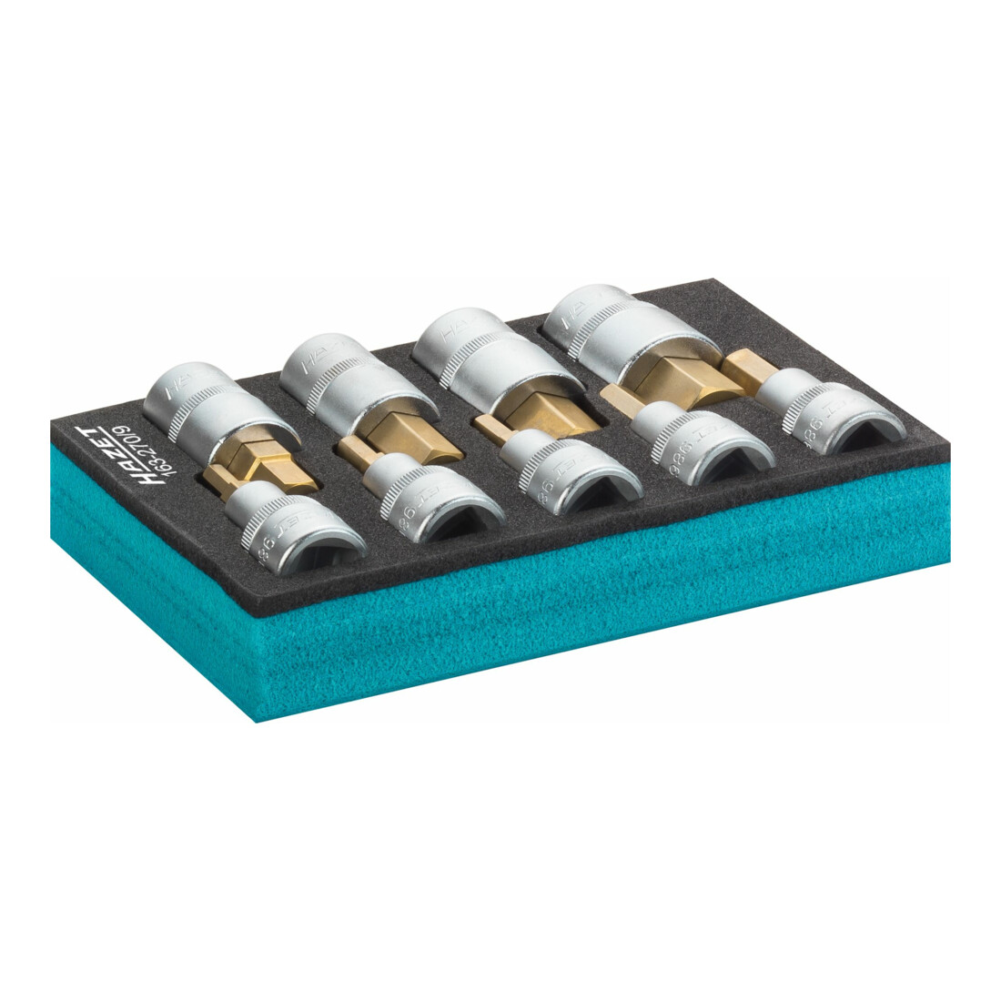 HAZET Set di bussole e cacciaviti 163-270/9 quadro cavo 12,5mm (1/2 pollice) profilo esagonale interno 5 - 19, 9pz.