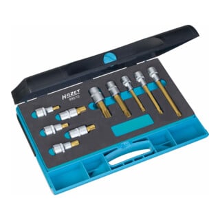 HAZET Set di bussole e cacciaviti 990/10 quadro cavo 12,5mm (1/2 pollice) profilo a poligono interno XZN M8 - M16, 10pz.