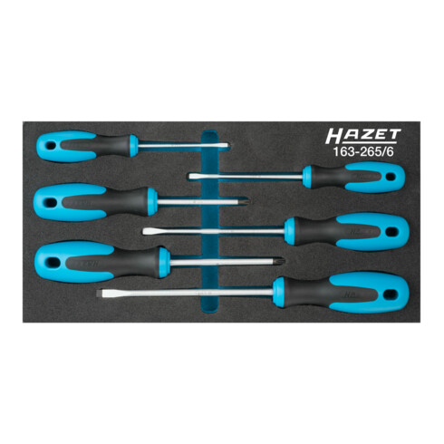 HAZET Set di cacciaviti 163-265/6 profilo con intaglio a croce PH, profilo a intaglio 0.5x3 - 1.2x6.5 PH1 - PH2, 6pz.