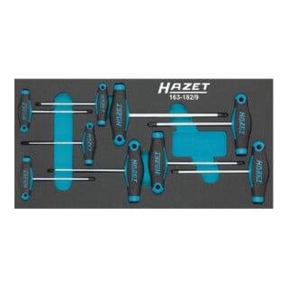 HAZET Set di cacciaviti con impugnatura a T 163-182/9 profilo interno TX T 6 - T 30, 9pz.