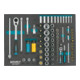 HAZET Set di chiavi a bussola 163-138/77 quadro cavo 12,5mm (1/2 pollice), quadro cavo 6,3mm (1/4 pollice), profilo esagonale esterno Traction, profilo esagonale interno, profilo TORX interno, profilo con intaglio a croce PH, Pozidriv-1