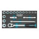 HAZET Set di chiavi a bussola 163-191/18 quadro cavo 12,5mm (1/2 pollice) profilo esagonale esterno Traction, 18pz.-1