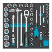 HAZET Set di chiavi a bussola / cacciavite 163-224/57 quadro cavo 12,5mm (1/2 pollice), quadro cavo 6,3mm (1/4 pollice), esagono pieno 6,3 (1/4 pollice) profilo Pozidriv PZ, profilo con intaglio a croce PH, esagonale-1