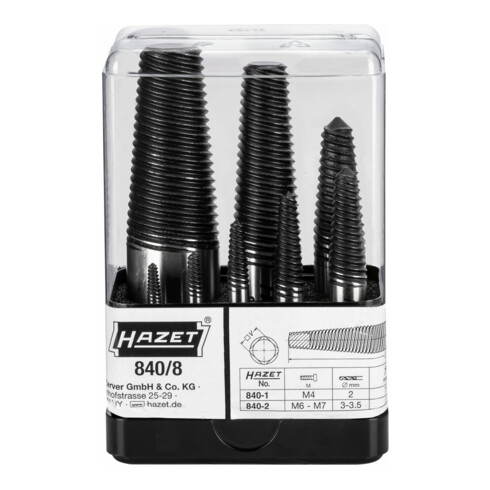 HAZET Set di estrattori per viti 840/8, 8pz.