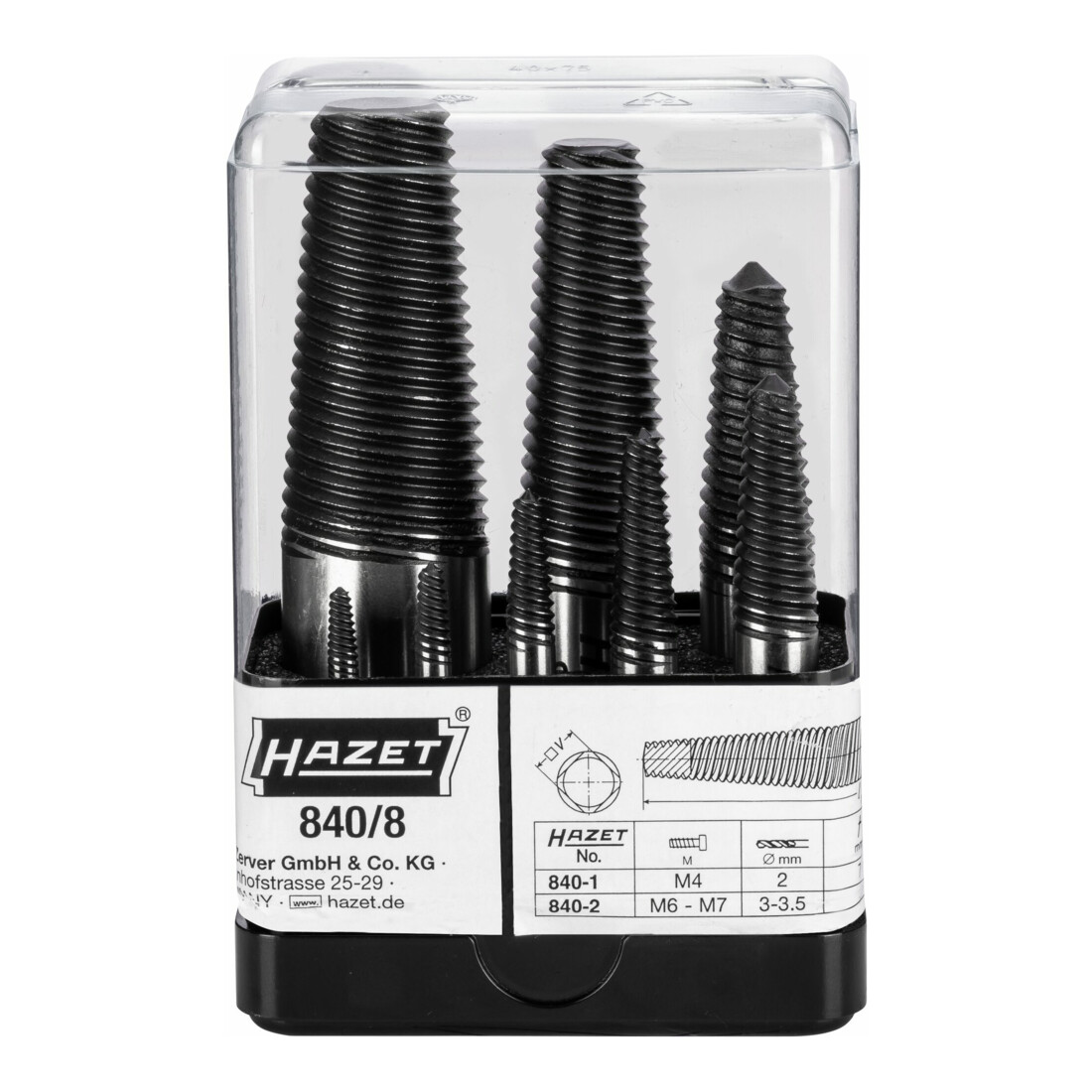 HAZET Set di estrattori per viti 840/8, 8pz.