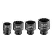 HAZET Set di trasmissione, giunzione e semiasse 900SZ/4, quadro cavo 12,5mm (1/2 pollice) profilo a doppio esagono esterno Traction 24 - 36, 4pz.-4