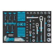 HAZET Set di utensili 163-329/100 quadro cavo 6,3mm (1/4 pollice), quadro cavo 10mm (3/8 pollice), quadro cavo 12,5mm (1/2 pollice), esagono pieno 6,3 (1/4 pollice) profilo esagonale esterno Traction, intaglio a croce P