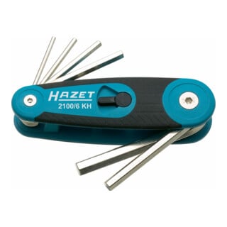 HAZET Set met haakse schroevendraaiers 2100/6KH ∙ Binnen-zeskant-profiel ∙ Aantal gereedschappen: 6