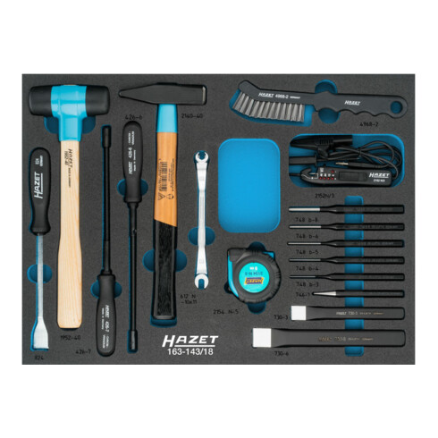 HAZET Set universale 163-143/18 profilo a esagono esterno, 17pz.