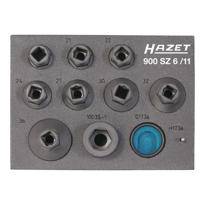 HAZET slag-, machine-schroevendraaier doppenset (dubbel zeskant) 900SZ6/11 8 st.