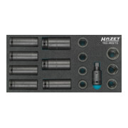 HAZET Slagmoer-, machineschroevendraaierset 163-463/15 vierkant hol 12,5 mm (1/2 inch) buitenzeskant tractieprofiel Aantal gereedschappen: 15