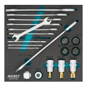 HAZET Sleutel-/dopsleutelset 163-211/20 ∙ Vierkant hol 20 mm (3/4 inch) ∙ Buiten-zeskant-profiel, Binnen-zeskant-profiel, Binnen-TX-profiel ∙ 8 x 9 – 34 x 36 ∙ T60 – T100 ∙ Aantal gereedschappen: 20