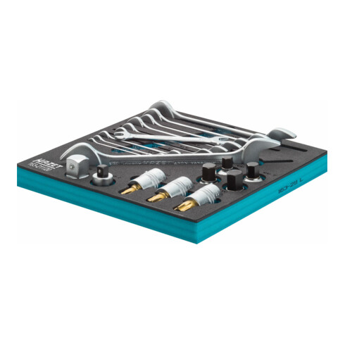 HAZET Sleutel-/dopsleutelset 163-211/20 ∙ Vierkant hol 20 mm (3/4 inch) ∙ Buiten-zeskant-profiel, Binnen-zeskant-profiel, Binnen-TX-profiel ∙ 8 x 9 – 34 x 36 ∙ T60 – T100 ∙ Aantal gereedschappen: 20