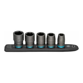 HAZET SmartRail ∙ Flexibele kunststof opsteekstrip 900S-SR/5 ∙ Vierkant hol 12,5 mm (1/2 inch) ∙ Buiten-zeskant-tractieprofiel ∙ 13 ∙ 17 ∙ 19 ∙ 22 ∙ 24 ∙ Aantal gereedschappen: 5