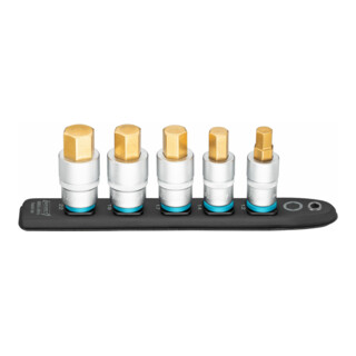 HAZET SmartRail ∙ Flexibele kunststof opsteekstrip 986G-SR/5 ∙ Vierkant hol 12,5 mm (1/2 inch) ∙ Binnen-zeskant-profiel ∙ 12 ∙ 14 ∙ 17 ∙ 19 ∙ 22 ∙ Aantal gereedschappen: 5