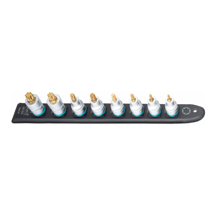 HAZET SmartRail ∙ Flexibele kunststof opsteekstrip 992T-SR/8 ∙ Vierkant hol 12,5 mm (1/2 inch) ∙ Binnen-TX®-profiel ∙ T20 ∙ T25 ∙ T30 ∙ T40 ∙ T45 ∙ T50 ∙ T55 ∙ T60 ∙ Aantal gereedschappen: 8