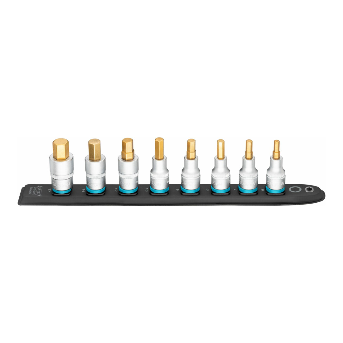 HAZET SmartRail, Listello portainserti in resina sintetica flessibile 986-SR/8, Attacco quadro, cavo, 12,5mm (1/2"), Profilo esagonale interno, 6, 7, 8, 9, 10, 12, 14, 17