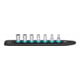 HAZET SmartRail met 7 steekplaatsen 850E-SR/7 ∙ Vierkant hol 6,3 mm (1/4 inch) ∙ Buiten-TX®-profiel ∙ E5 ∙ E6 ∙ E7 ∙ E8 ∙ E10 ∙ E11 ∙ E12 ∙ Aantal gereedschappen: 7-1