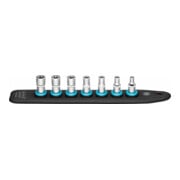 HAZET SmartRail met 7 steekplaatsen 850E-SR/7 ∙ Vierkant hol 6,3 mm (1/4 inch) ∙ Buiten-TX®-profiel ∙ E5 ∙ E6 ∙ E7 ∙ E8 ∙ E10 ∙ E11 ∙ E12 ∙ Aantal gereedschappen: 7-1