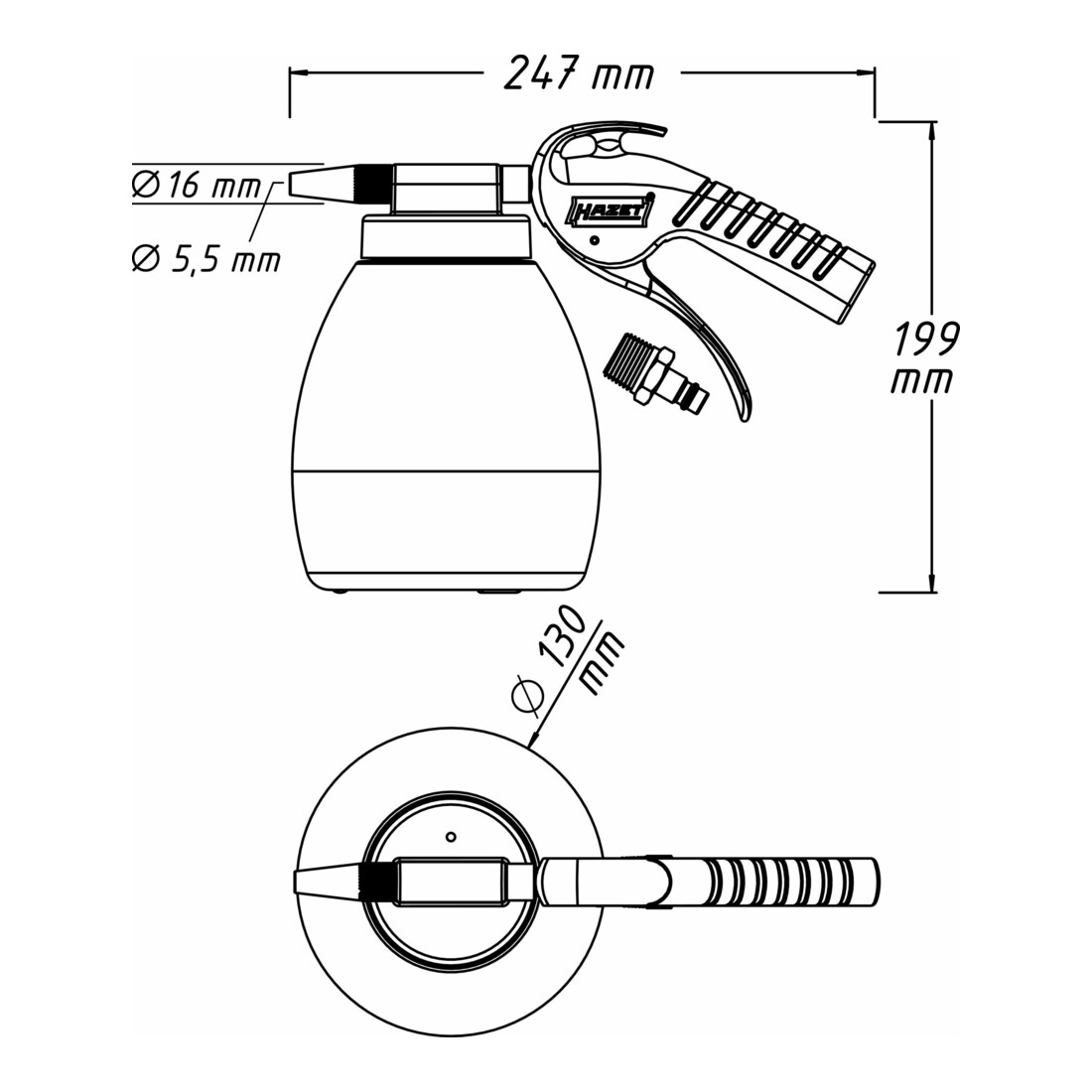 HAZET Sodastraalpistool 9045P-1