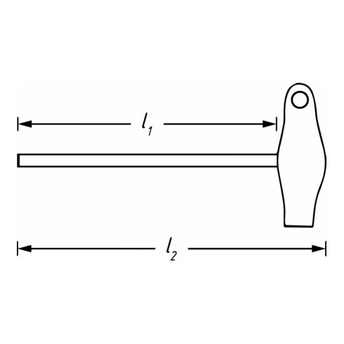 HAZET Steckgriff mit T-Griff, Vierkant massiv 6,3 mm (1/4 Zoll), 295 mm