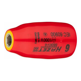 HAZET Steckschlüssel-Einsatz Sechskant 880KV-6 Vierkant hohl 10 mm (3/8 Zoll) Außen-Sechskant-Tractionsprofil 6 mm