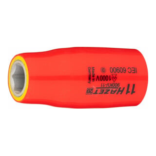 HAZET Steckschlüssel-Einsatz Sechskant schutzisoliert 900KV-11 Vierkant hohl 12,5 mm (1/2 Zoll) Außen-Sechskant-Tractionsprofil 11 mm