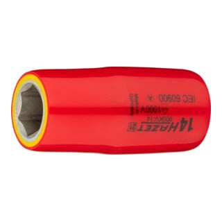 HAZET Steckschlüssel-Einsatz Sechskant schutzisoliert 900KV-14 Vierkant hohl 12,5 mm (1/2 Zoll) Außen-Sechskant-Tractionsprofil 14 mm